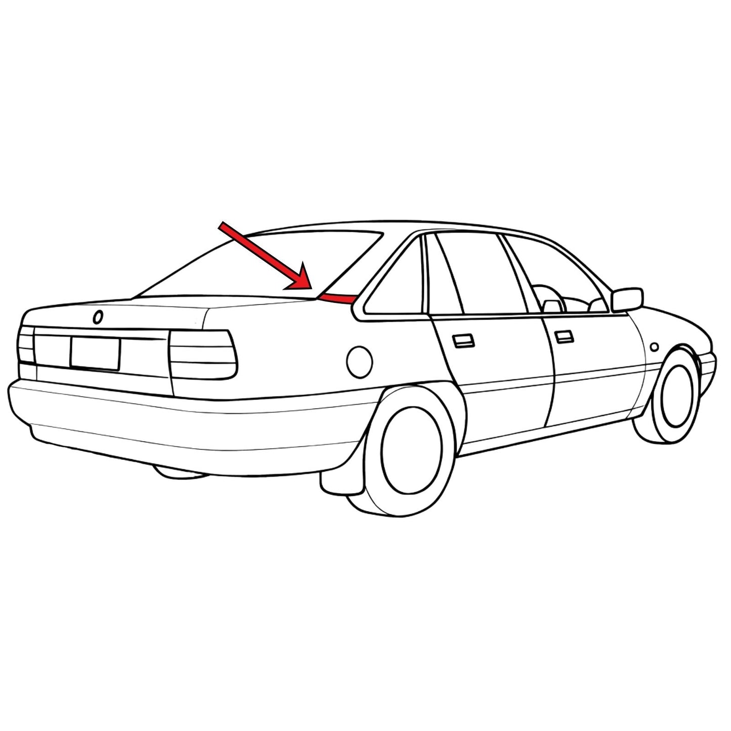 Rear D pillar finishing trim for Holden VN VP
