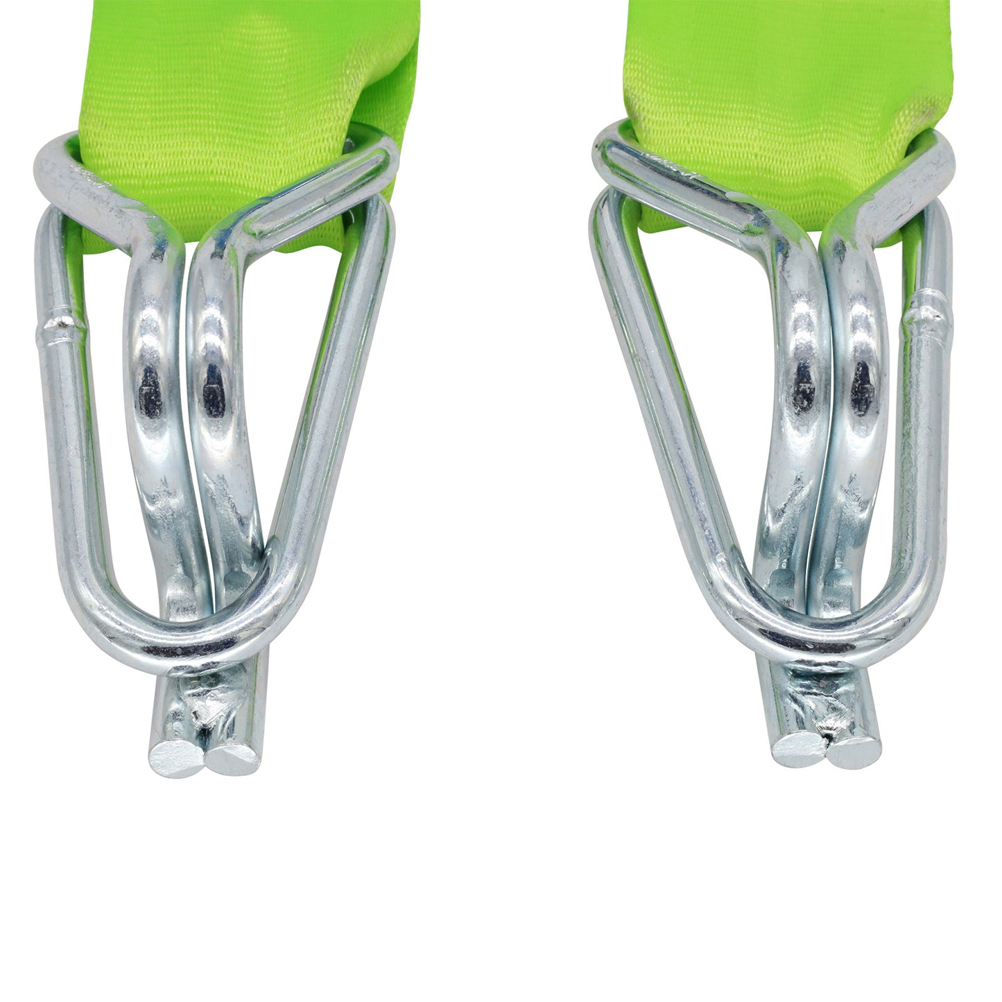 Pair of Green Retractable Ratchet Straps with Swan Hooks 50mm Wide 3m Long - RW216