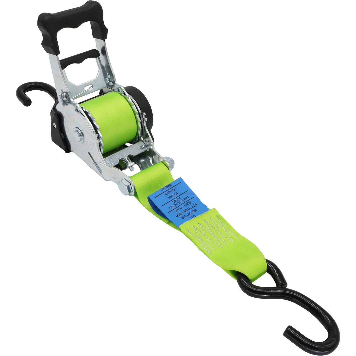 Pair of Retractable Ratchet Straps 50mm Wide 3m Long - RW16